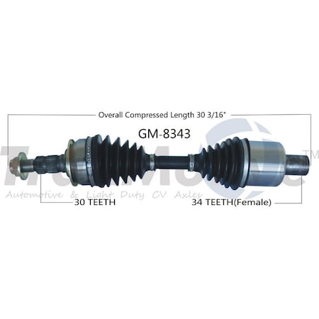 Surtrack Axle Cv Axle Shaft, Gm-8343 GM-8343